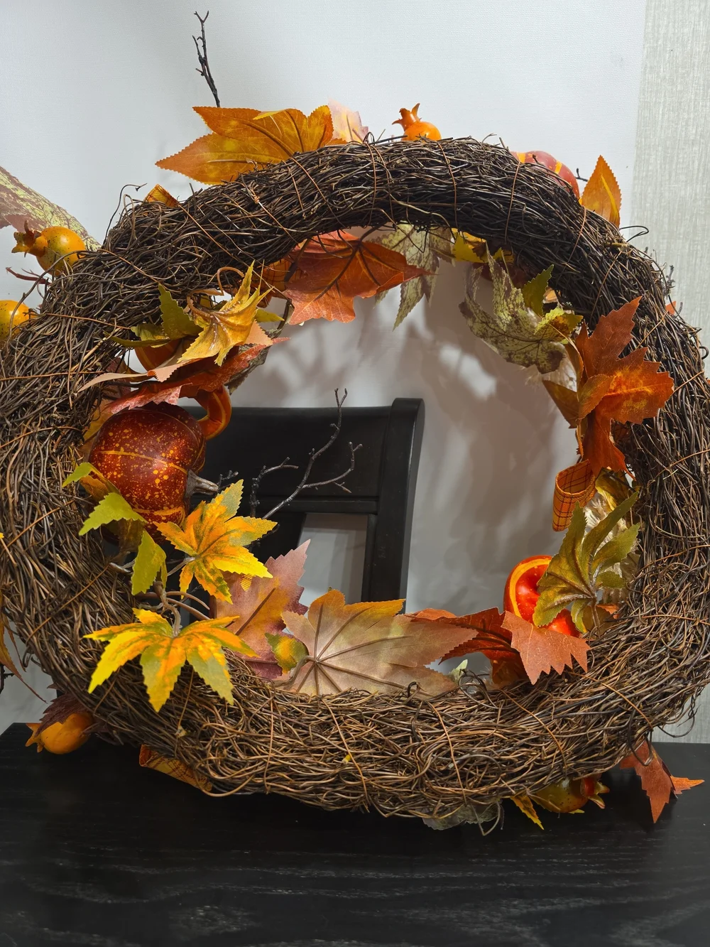 Autumn Harvest Orange Holiday Wreath